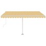 Automatic awning LED wind sensor yellow white 450x350cm by vidaXL, Awnings - Ref: Foro24-3069653, Price: 824,07 €, Discount: %