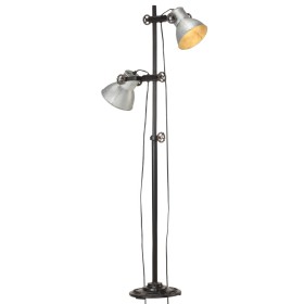 Lámpara de pie 2 pantallas plateada hierro fundido E27 by , Lamps - Ref: Foro24-320583, Price: 104,44 €, Discount: %