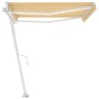 Automatic awning LED wind sensor yellow white 450x350cm by vidaXL, Awnings - Ref: Foro24-3069653, Price: 824,07 €, Discount: %