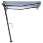 Toldo de pie manual retráctil azul y blanco 300x250 cm de vidaXL, Toldos - Ref: Foro24-3069696, Precio: 320,48 €, Descuento: %