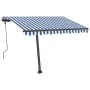 Toldo de pie manual retráctil azul y blanco 300x250 cm de vidaXL, Toldos - Ref: Foro24-3069696, Precio: 320,48 €, Descuento: %