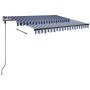Blau-weiße einziehbare manuelle Fußmarkise 300x250 cm von vidaXL, Markisen - Ref: Foro24-3069696, Preis: 361,05 €, Rabatt: %