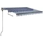 Toldo de pie manual retráctil azul y blanco 300x250 cm de vidaXL, Toldos - Ref: Foro24-3069696, Precio: 320,48 €, Descuento: %