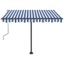 Blau-weiße einziehbare manuelle Fußmarkise 300x250 cm von vidaXL, Markisen - Ref: Foro24-3069696, Preis: 361,05 €, Rabatt: %