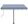 Toldo de pie manual retráctil azul y blanco 300x250 cm de vidaXL, Toldos - Ref: Foro24-3069696, Precio: 320,48 €, Descuento: %
