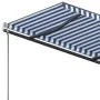 Toldo de pie manual retráctil azul y blanco 300x250 cm de vidaXL, Toldos - Ref: Foro24-3069696, Precio: 320,48 €, Descuento: %