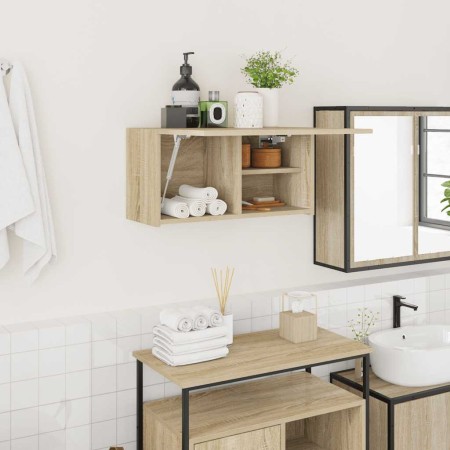 Mueble de pared baño madera ingeniería roble Sonoma 60x25x30 cm by , bathroom vanities - Ref: Foro24-860060, Price: 55,82 €, ...