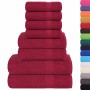 Juego de toallas 8 piezas 100% algodón burdeos 360 gsm by , Toallas de baño y manoplas - Ref: Foro24-137064, Price: 35,44 €, ...