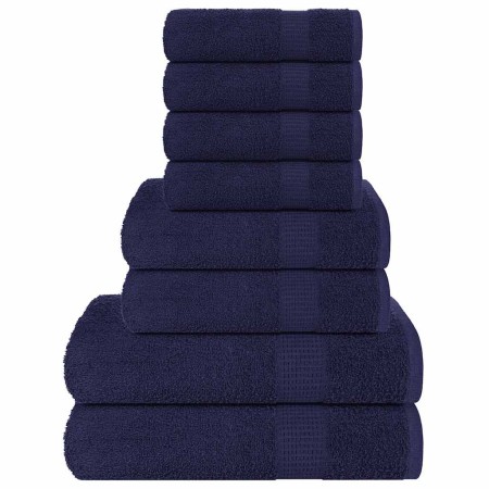 Juego de toallas 8 piezas 100% algodón azul marino 360 gsm de , Toallas de baño y manoplas - Ref: Foro24-137066, Precio: 35,0...