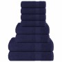 Juego de toallas 8 piezas 100% algodón azul marino 360 gsm de , Toallas de baño y manoplas - Ref: Foro24-137066, Precio: 35,0...