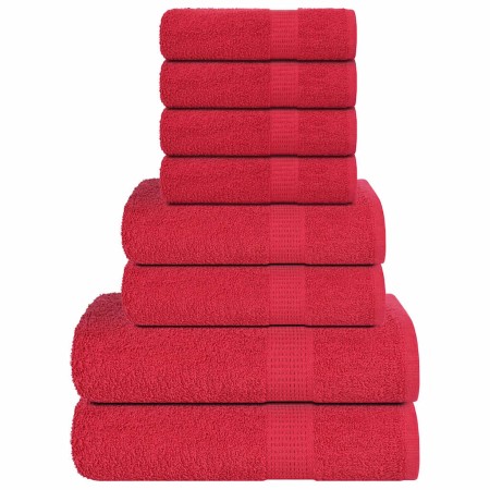 Juego de toallas 8 piezas 100% algodón rojo 360 gsm de , Toallas de baño y manoplas - Ref: Foro24-137072, Precio: 39,00 €, De...