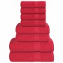 Juego de toallas 8 piezas 100% algodón rojo 360 gsm de , Toallas de baño y manoplas - Ref: Foro24-137072, Precio: 39,00 €, De...