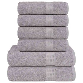 Juego de toallas 6 piezas 100% algodón gris 360 gsm de , Toallas de baño y manoplas - Ref: Foro24-137085, Precio: 36,72 €, De...