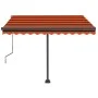 Toldo de pie retráctil manual naranja y marrón 350x250 cm de vidaXL, Toldos - Ref: Foro24-3069720, Precio: 352,10 €, Descuent...