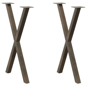 Patas para mesa comedor forma X 2uds acero natural 50x(72-73)cm de , Patas para mesas - Ref: Foro24-4012911, Precio: 61,88 €,...