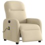 Sillón reclinable de masaje eléctrico tela color crema de , Sillones - Ref: Foro24-3302970, Precio: 252,83 €, Descuento: %