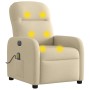 Sillón reclinable de masaje eléctrico tela color crema de , Sillones - Ref: Foro24-3302970, Precio: 252,83 €, Descuento: %