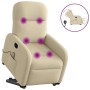 Sillón de masaje eléctrico reclinable elevable tela crema de , Sillones - Ref: Foro24-3303010, Precio: 324,70 €, Descuento: %