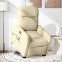 Sillón de masaje eléctrico reclinable elevable tela crema de , Sillones - Ref: Foro24-3303010, Precio: 324,70 €, Descuento: %
