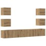 Muebles de TV de pared 6 uds madera ingeniería roble artesanal de , Muebles TV - Ref: Foro24-3328970, Precio: 211,16 €, Descu...