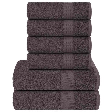 Juego de toallas 6 piezas 100% algodón antracita 360 gsm by , Toallas de baño y manoplas - Ref: Foro24-137079, Price: 35,77 €...