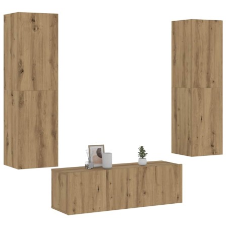 Muebles de TV de pared 3 uds madera ingeniería roble artesanal von , TV-Möbel - Ref: Foro24-3328966, Preis: 188,70 €, Rabatt: %