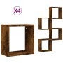 Estantes cubo de pared 4 unidades roble ahumado 30x15x30 cm von , Regale und Regale - Ref: Foro24-815880, Preis: 34,93 €, Rab...