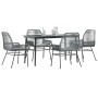 Juego comedor jardín 5 pzas cojines ratán sintético vidrio gris von , Gartensets - Ref: Foro24-3334480, Preis: 355,73 €, Raba...
