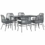 Juego comedor jardín 7 pzas cojines ratán sintético vidrio gris by , Garden sets - Ref: Foro24-3334482, Price: 490,05 €, Disc...