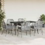 Juego comedor jardín 7 pzas cojines ratán sintético vidrio gris by , Garden sets - Ref: Foro24-3334482, Price: 490,05 €, Disc...