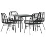 Juego de comedor jardín 5 piezas ratán sintético vidrio negro von , Gartensets - Ref: Foro24-3334437, Preis: 329,40 €, Rabatt: %