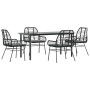 Juego de comedor jardín 5 piezas cojines ratán sintético negro von , Gartensets - Ref: Foro24-3334551, Preis: 381,07 €, Rabat...