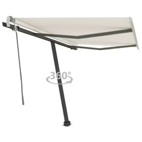 Retractable manual cream freestanding awning 350x250 cm by vidaXL, Awnings - Ref: Foro24-3069717, Price: 356,13 €, Discount: %