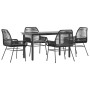 Juego de comedor jardín 5 piezas cojines ratán sintético negro by , Garden sets - Ref: Foro24-3334564, Price: 377,46 €, Disco...