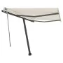 Retractable manual cream freestanding awning 350x250 cm by vidaXL, Awnings - Ref: Foro24-3069717, Price: 356,13 €, Discount: %