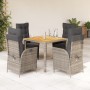 Set comedor de jardín 5 piezas con cojines ratán sintético gris von , Gartensets - Ref: Foro24-3213105, Preis: 639,45 €, Raba...