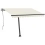 Retractable manual cream freestanding awning 350x250 cm by vidaXL, Awnings - Ref: Foro24-3069717, Price: 356,13 €, Discount: %