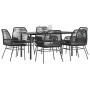 Set de comedor de jardín 7 piezas cojines ratán sintético negro von , Gartensets - Ref: Foro24-3334566, Preis: 512,94 €, Raba...