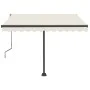 Retractable manual cream freestanding awning 350x250 cm by vidaXL, Awnings - Ref: Foro24-3069717, Price: 356,13 €, Discount: %