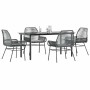 Juego comedor jardín 5 pzas cojines ratán sintético vidrio gris by , Garden sets - Ref: Foro24-3334579, Price: 362,23 €, Disc...