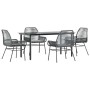 Juego comedor jardín 5 pzas cojines ratán sintético vidrio gris by , Garden sets - Ref: Foro24-3334579, Price: 362,23 €, Disc...