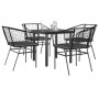 Juego de comedor jardín 5 piezas cojines ratán sintético negro von , Gartensets - Ref: Foro24-3334598, Preis: 260,59 €, Rabat...