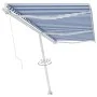 Blau-weiße manuell einziehbare Fußmarkise 600 x 300 cm von vidaXL, Markisen - Ref: Foro24-3069596, Preis: 643,91 €, Rabatt: %