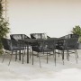 Set de comedor de jardín 7 piezas cojines ratán sintético negro von , Gartensets - Ref: Foro24-3334615, Preis: 526,28 €, Raba...