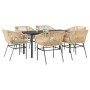Juego de comedor de jardín 7 pzas con cojines ratán PE marrón von , Gartensets - Ref: Foro24-3334622, Preis: 522,80 €, Rabatt: %