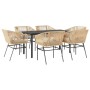 Juego de comedor de jardín 7 pzas con cojines ratán PE marrón von , Gartensets - Ref: Foro24-3334622, Preis: 522,80 €, Rabatt: %