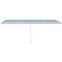 Blau-weiße manuell einziehbare Fußmarkise 600 x 300 cm von vidaXL, Markisen - Ref: Foro24-3069596, Preis: 643,91 €, Rabatt: %
