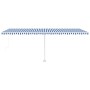 Blue and white manual retractable foot awning 600x300 cm by vidaXL, Awnings - Ref: Foro24-3069596, Price: 667,93 €, Discount: %