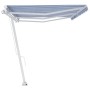 Blau-weiße manuell einziehbare Fußmarkise 600 x 300 cm von vidaXL, Markisen - Ref: Foro24-3069596, Preis: 667,93 €, Rabatt: %