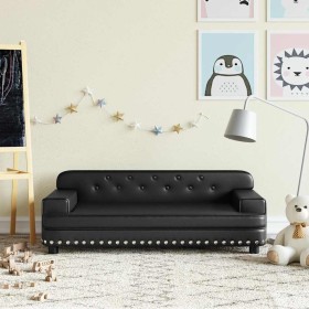 Sofá para niños de cuero sintético negro 90x53x30 cm by , Baby and Toddler Furniture - Ref: Foro24-3196287, Price: 113,32 €, ...